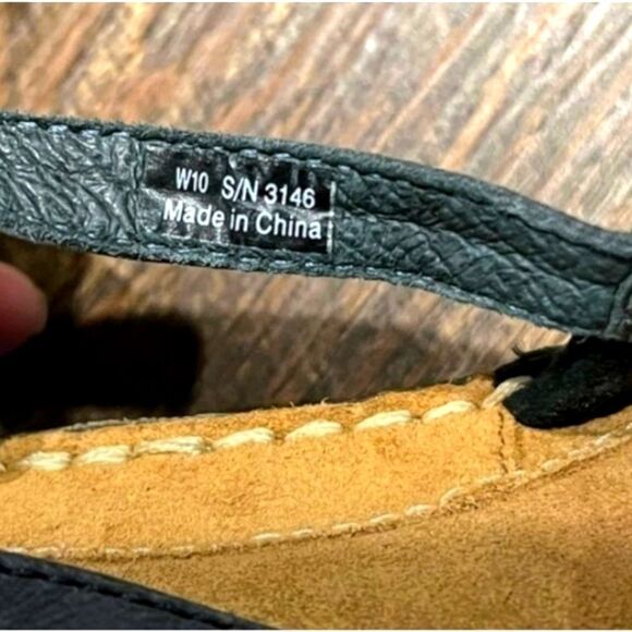 UGG AUSTRALIA Blue Leather Sling back Wedge Sandal. SIZE 10 - Picture 4 of 10